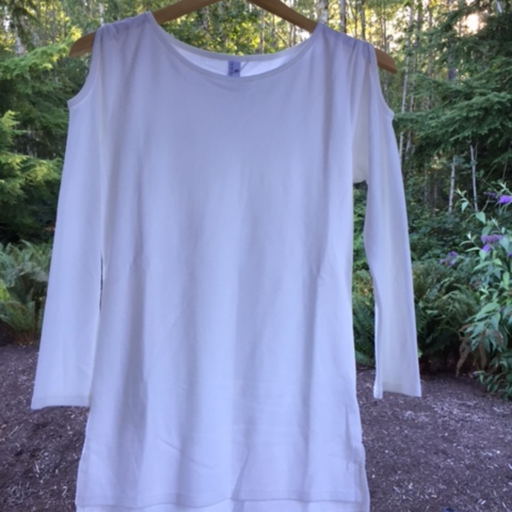 Indigenous White Luxury Cut out Tee